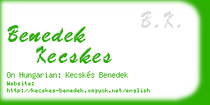 benedek kecskes business card